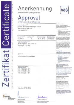 172 002 VdS Zertifikat