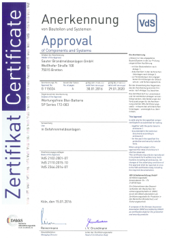 172 003 VdS Zertifikat