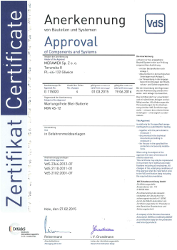 172 006 VdS Zertifikat