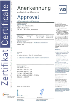 211 002 VdS Zertifikat