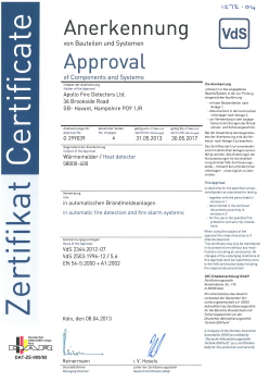 211 003 VdS Zertifikat