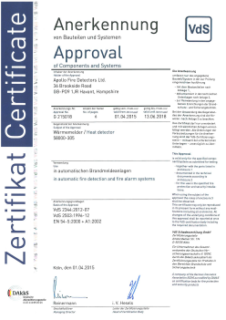211 005 VdS Zertifikat