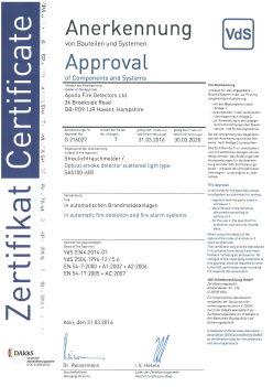 211 021 VdS Zertifikat