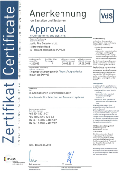 214 002 VdS Zertifikat