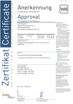 214 008 VdS Zertifikat