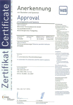 243 001 VdS Zertifikat