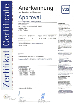 251 002 VdS Zertifikat