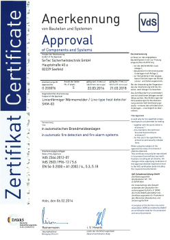 352 001 VdS Zertifikat