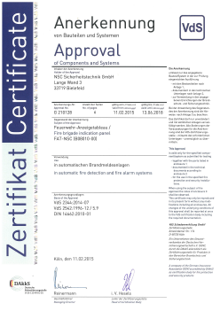 413 001 VdS Zertifikat