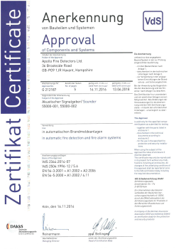 512 008 VdS Zertifikat