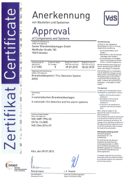 aveo S S211002VdS Zertifikat