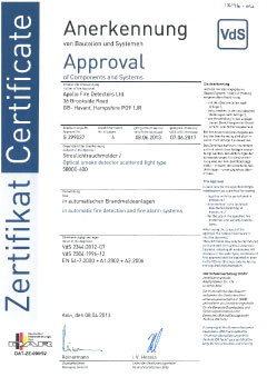 211 001 VdS Zertifikat